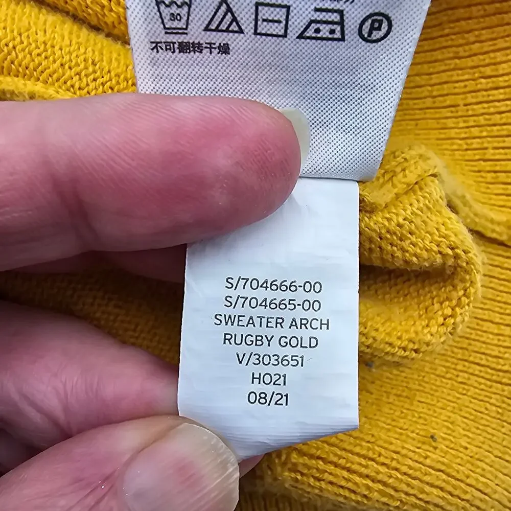 Gap Kids Boys size L 10 Logo Cotton Crewneck Long Sleeve Sweater Yellow/Black